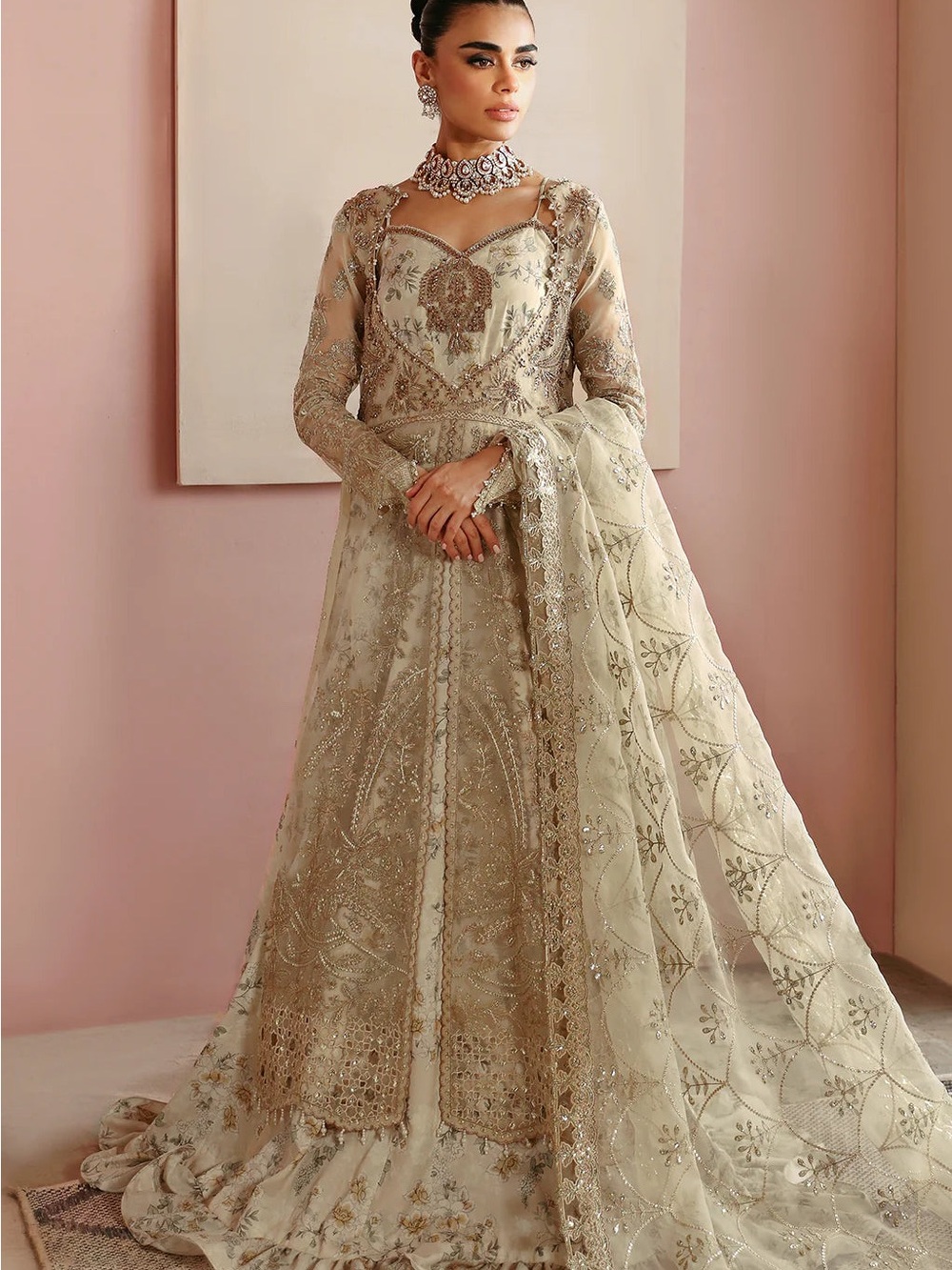 Ramsha Festive Pakistani Luxury Organza Lehenga Suit